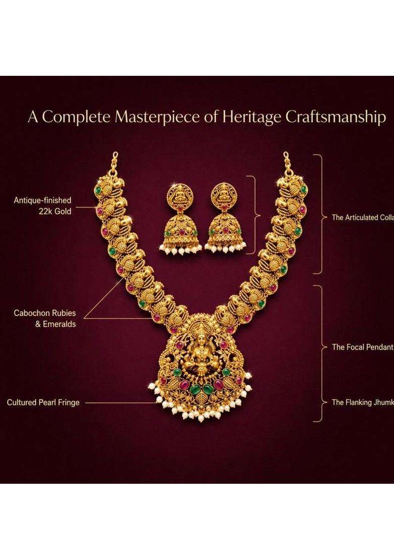 Temple Necklace for Women | Traditional Temple Jewellery for Wedding & Festive Wear | Gift for Her - Indya