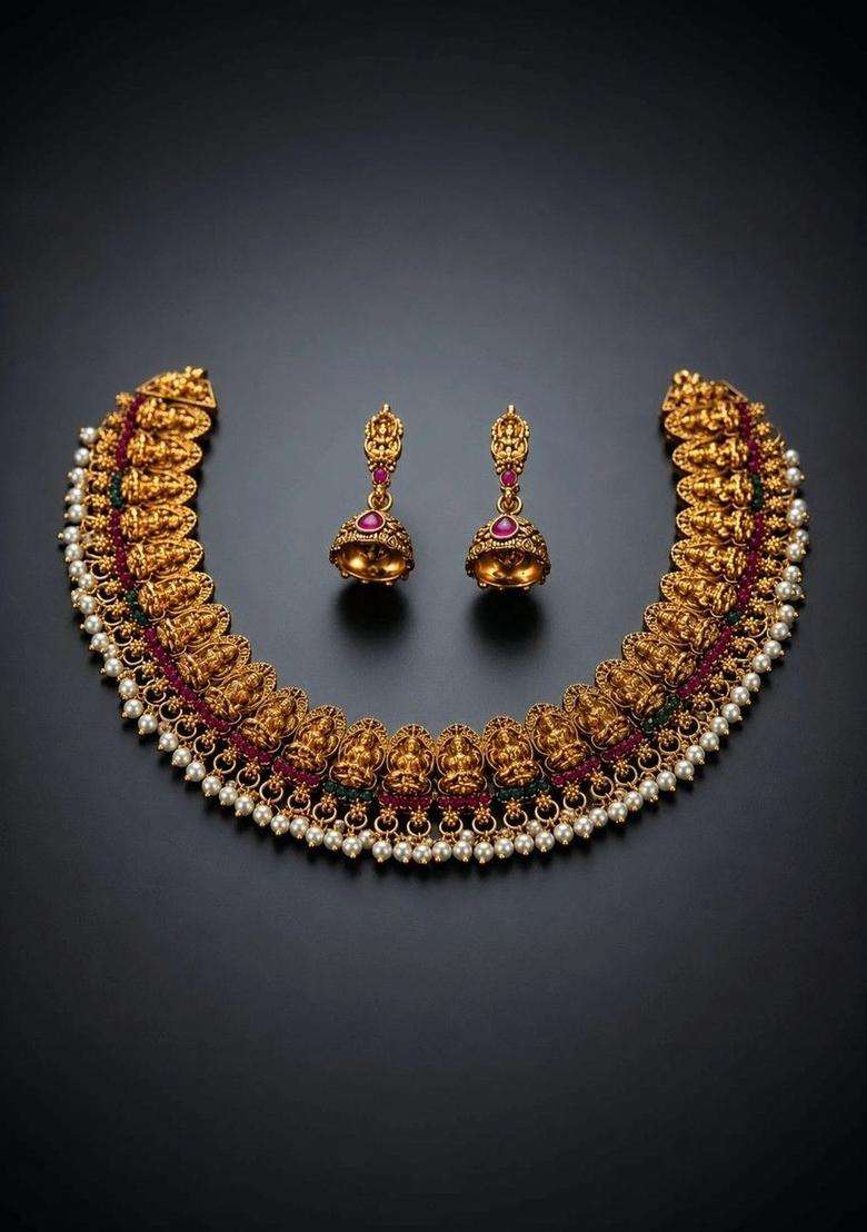 Temple Necklace for Women | Traditional Temple Jewellery for Wedding & Festive Wear | Gift for Her - Indya