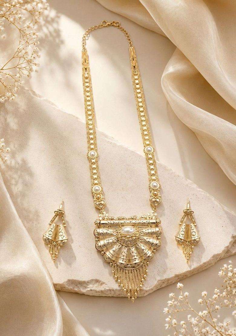 Gold-Plated Temple Necklace for Women | Traditional Temple Jewellery for Wedding & Festive Wear | Gift for Her - Indya
