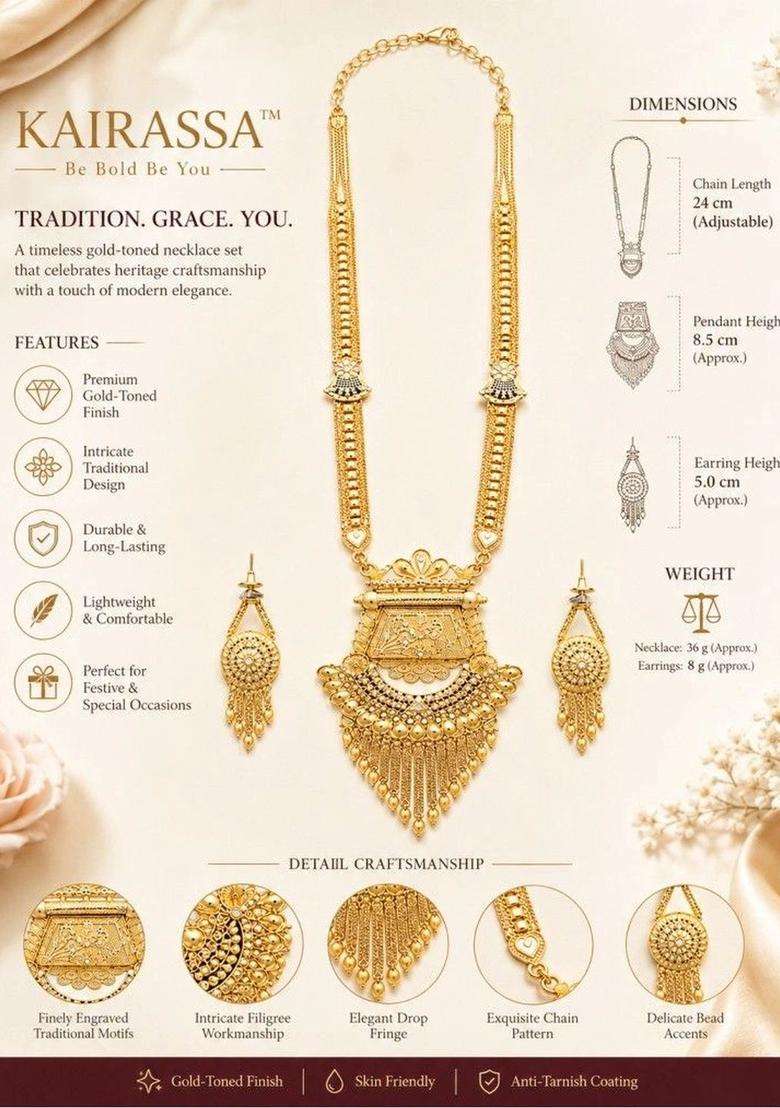 Temple Necklace for Women | Traditional Temple Jewellery for Wedding & Festive Wear | Gift for Her - Indya