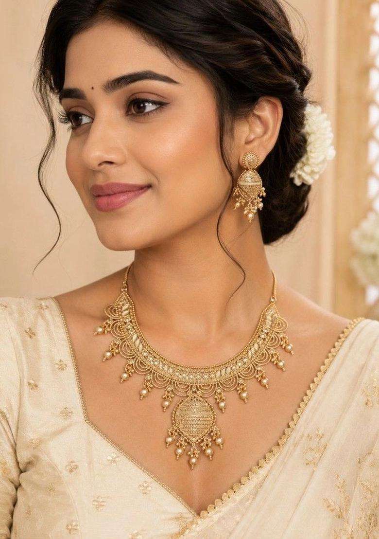 Temple Necklace for Women | Traditional Temple Jewellery for Wedding & Festive Wear | Gift for Her - Indya