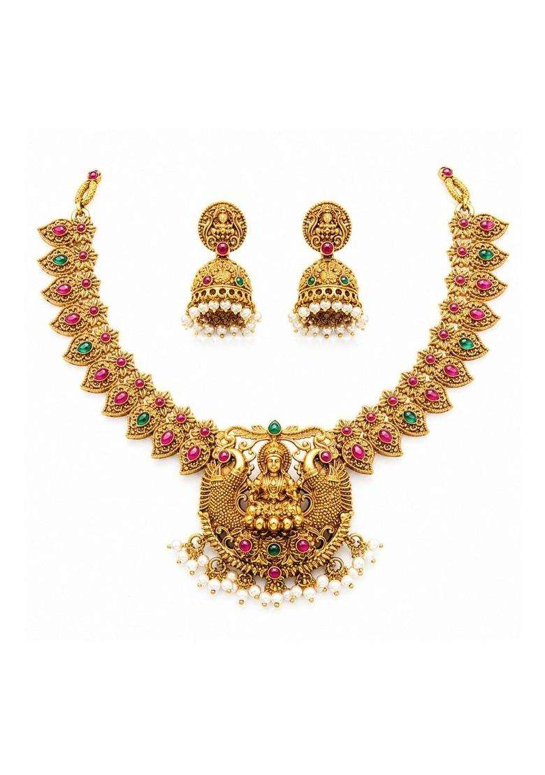 Temple Necklace for Women | Traditional Temple Jewellery for Wedding & Festive Wear | Gift for Her - Indya