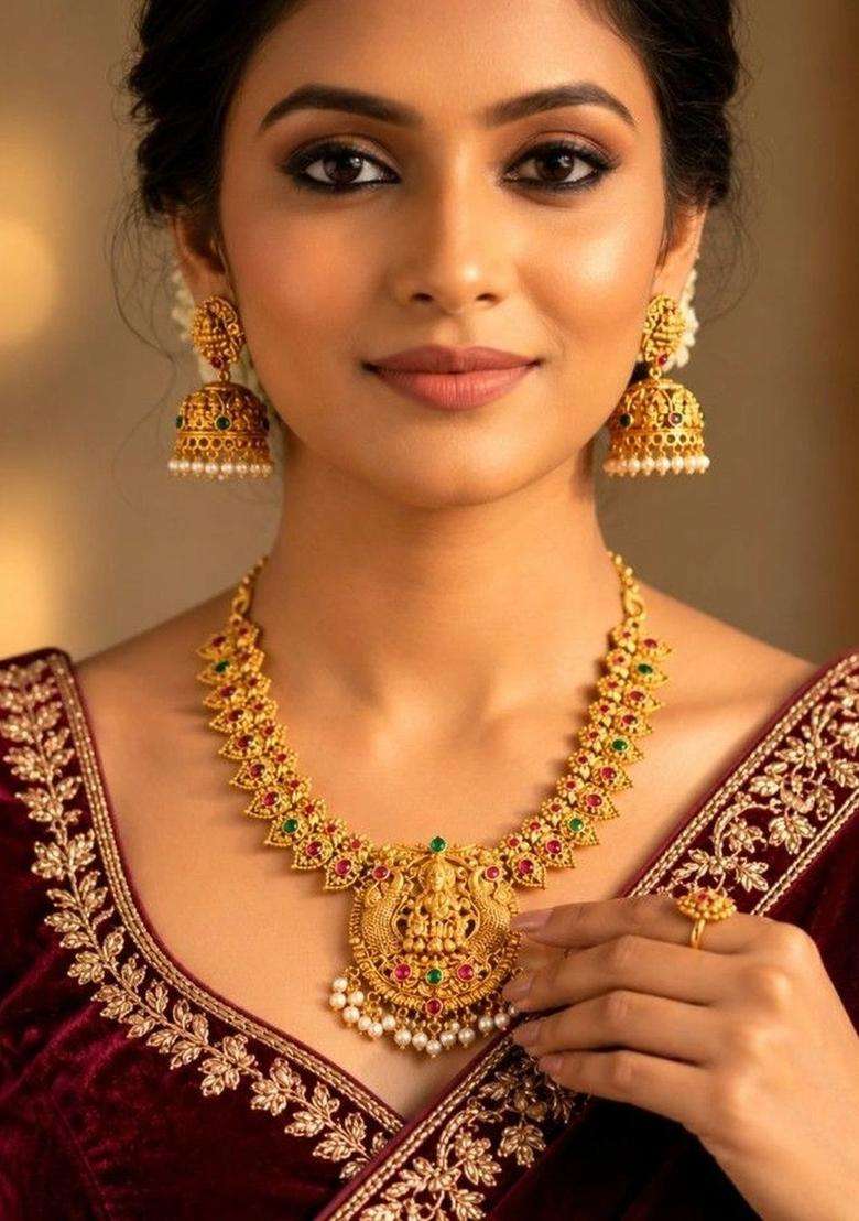 Temple Necklace for Women | Traditional Temple Jewellery for Wedding & Festive Wear | Gift for Her - Indya