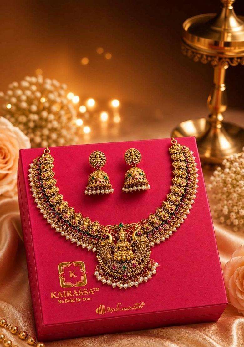 Temple Necklace for Women | Traditional Temple Jewellery for Wedding & Festive Wear | Gift for Her - Indya