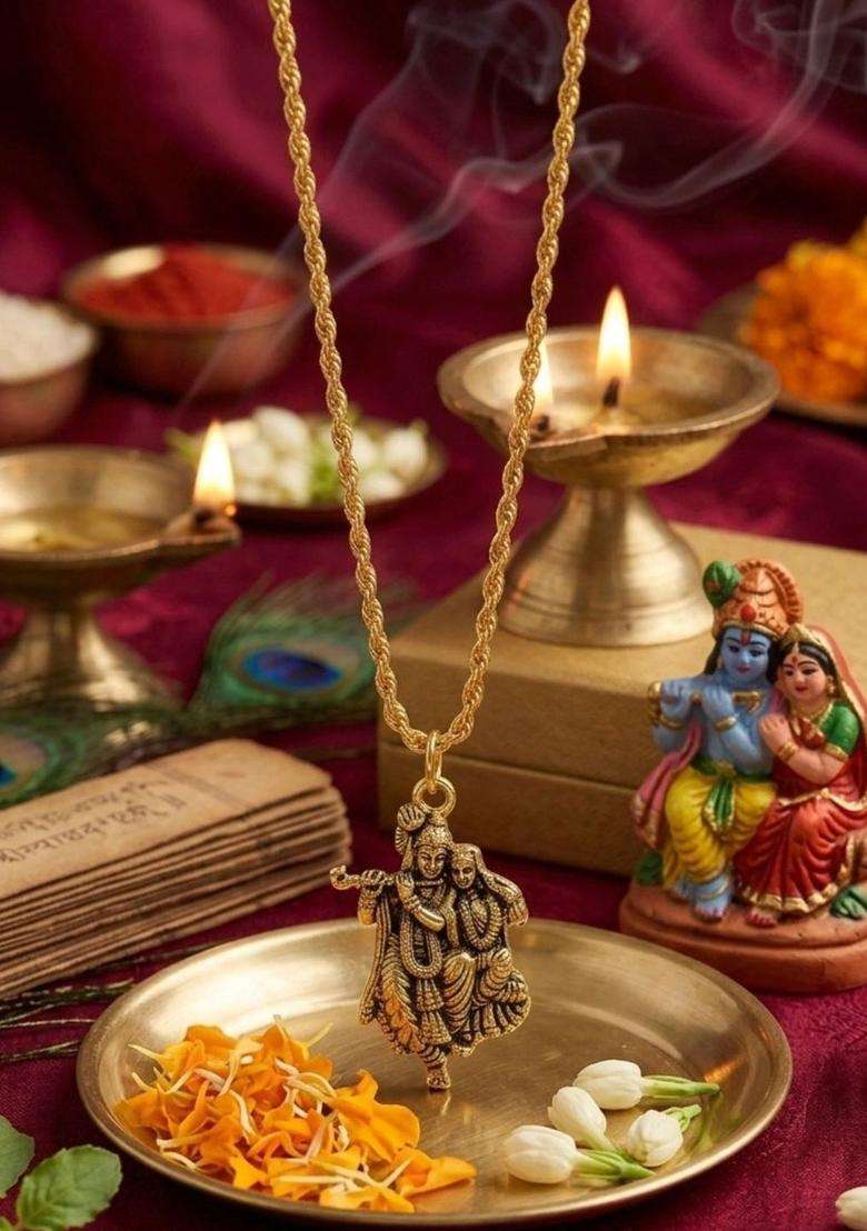 Quirky Pendants with Chains for Men & Women | Traditional Temple Jewellery for Wedding & Festive Wear | Festive Gift - Indya