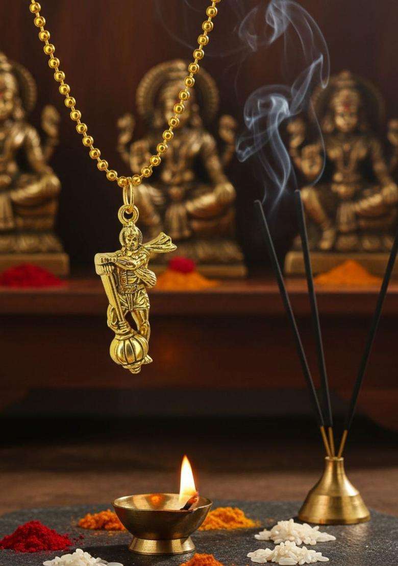 Geometric Pendants with Chains for Men & Women | Traditional Temple Jewellery for Wedding & Festive Wear | Festive Gift - Indya