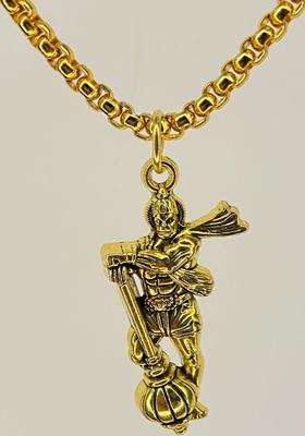 Gold-Plated Square Pendants with Chains for Men & Women | Traditional Temple Jewellery for Wedding & Festive Wear | Festive Gift