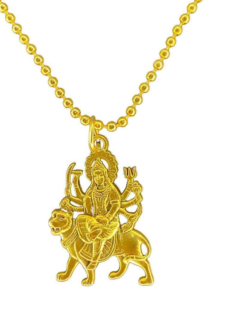 Gold-Plated Contemporary Pendants with Chains for Men & Women | Traditional Temple Jewellery for Wedding & Festive Wear | Festive Gift - Indya