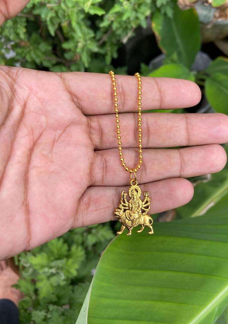 Gold-Plated Contemporary Pendants with Chains for Men & Women | Traditional Temple Jewellery for Wedding & Festive Wear | Festive Gift - Indya