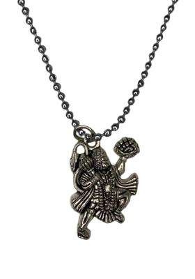 Rhodium-Plated Silver-Plated Lord Hanuman Pendants with Chains for Men & Women | Traditional Temple Jewellery for Wedding & Festive Wear | Festive Gift