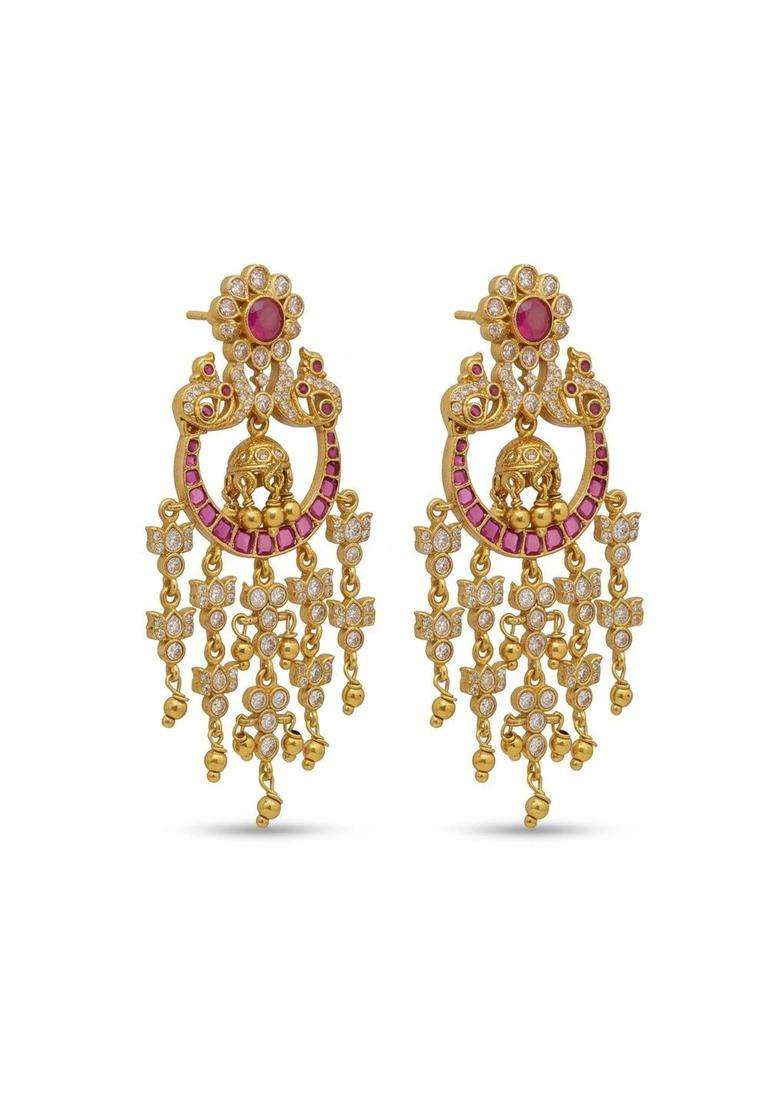 Crescent Shaped Chandbalis Earrings for Women | Traditional Temple Jewellery for Wedding & Festive Wear | Gift for Her - Indya