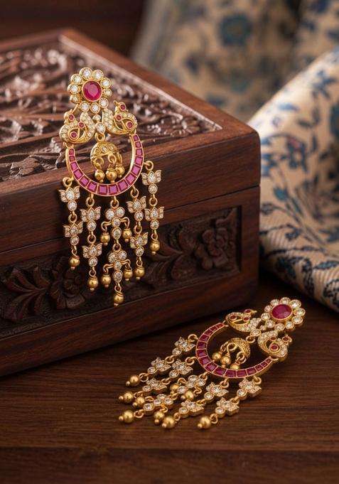 Crescent Shaped Chandbalis Earrings for Women | Traditional Temple Jewellery for Wedding & Festive Wear | Gift for Her