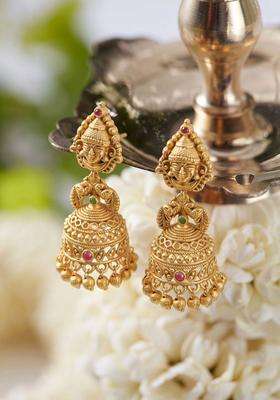 Geometric Jhumkas Earrings for Women | Traditional Temple Jewellery for Wedding & Festive Wear | Gift for Her