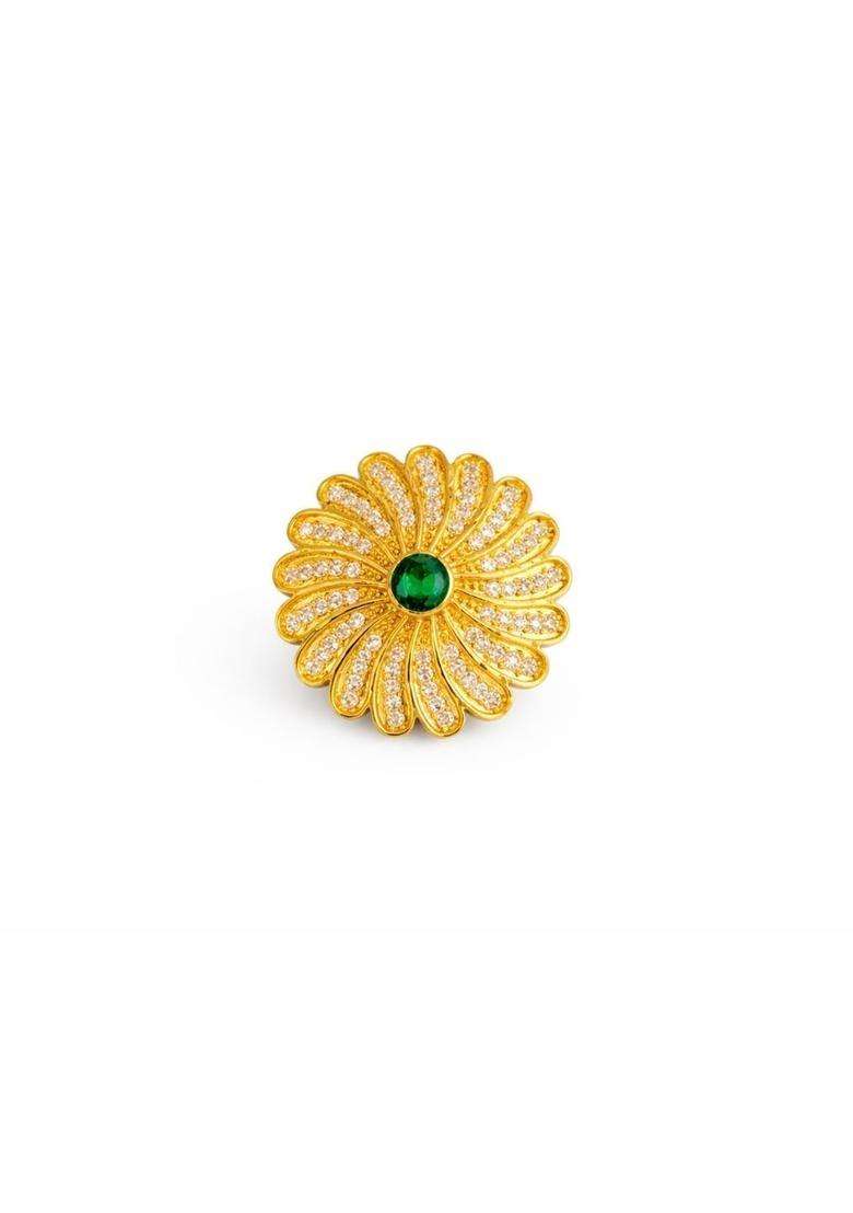 Gold-Plated Kundan & Stone Studded Finger Ring for Women | Fusion Party & Festive Wear | Gift for Her - Indya