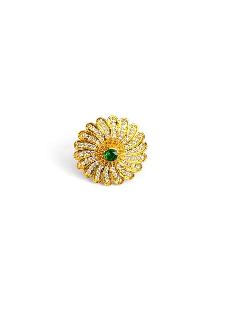 Gold-Plated Kundan & Stone Studded Finger Ring for Women | Fusion Party & Festive Wear | Gift for Her - Indya