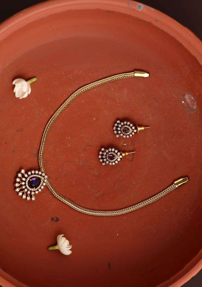 Gold-Plated Stone-Studded & Beaded Jewellery Set for Women | Traditional Temple Jewellery for Wedding & Festive Wear | Gift for Her - Indya