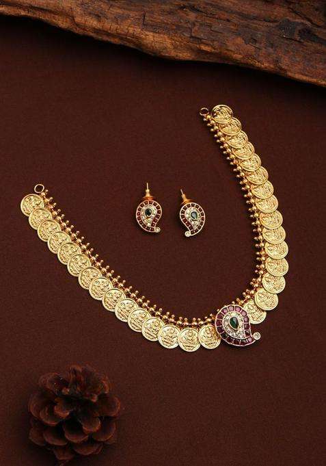 Gold-Plated Goddess Coin Manga Choker for Women | Traditional Temple Jewellery for Wedding & Festive Wear | Gift for Her