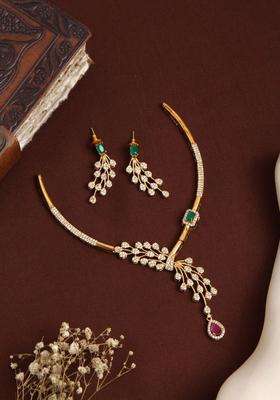 Gold-Plated Leafy Party Wear Hasli Choker for Women | Traditional Temple Jewellery for Wedding & Festive Wear | Gift for Her