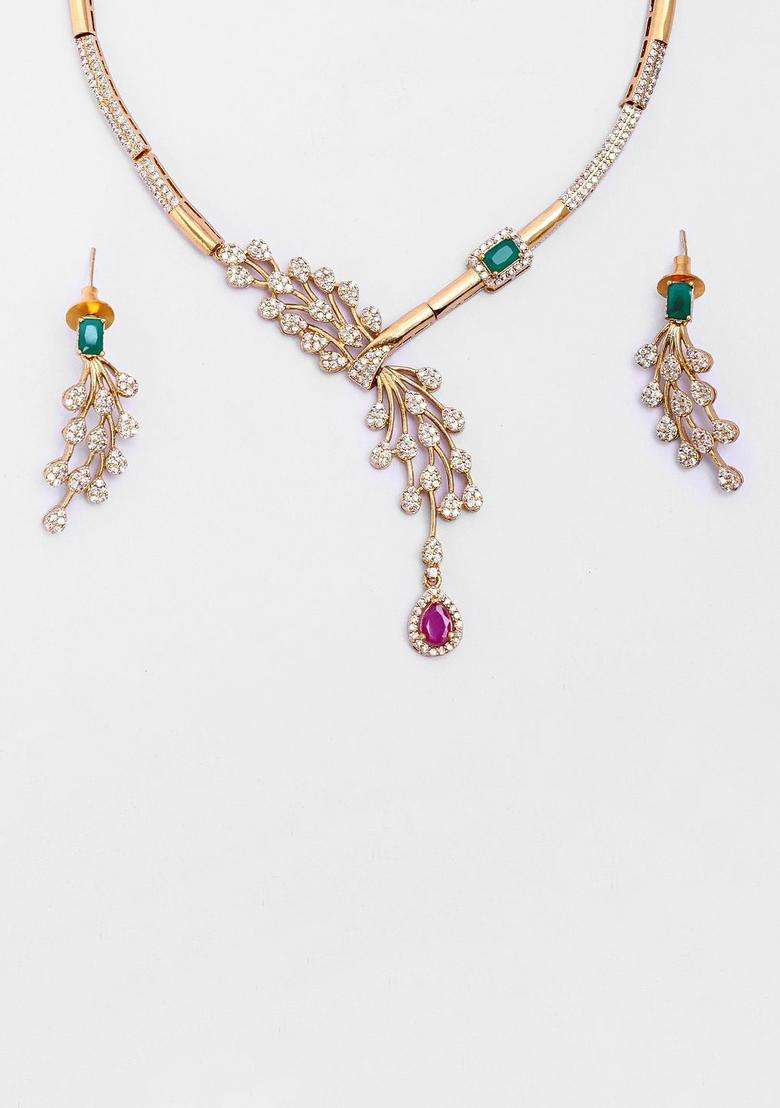 Gold-Plated Leafy Party Wear Hasli Choker for Women | Traditional Temple Jewellery for Wedding & Festive Wear | Gift for Her - Indya