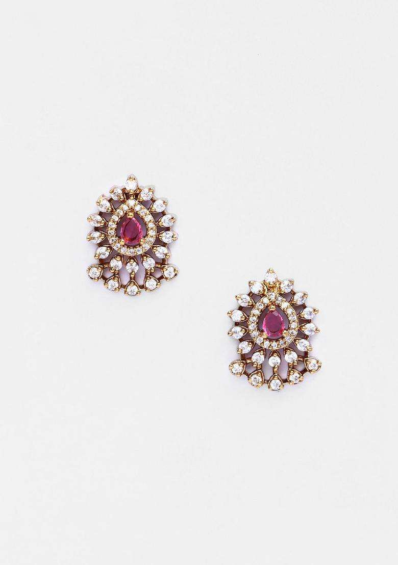 Gold-Plated Leela Thilak Ruby Choker for Women | Traditional Temple Jewellery for Wedding & Festive Wear | Gift for Her - Indya