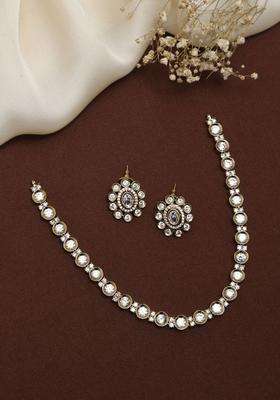 Gold-Plated Single Line AD Choker for Women | Traditional Temple Jewellery for Wedding & Festive Wear | Gift for Her