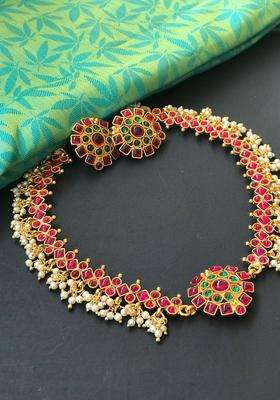 Gold-Plated Kemp Choker Necklace Set with Earrings for Women | Traditional Temple Jewellery for Wedding & Festive Wear | Gift for Her