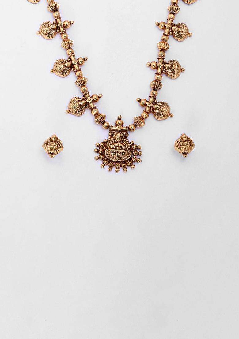 Gold-Plated Goddess Pendant Choker for Women | Traditional Temple Jewellery for Wedding & Festive Wear | Gift for Her - Indya