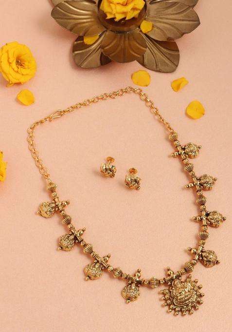 Gold-Plated Goddess Pendant Choker for Women | Traditional Temple Jewellery for Wedding & Festive Wear | Gift for Her