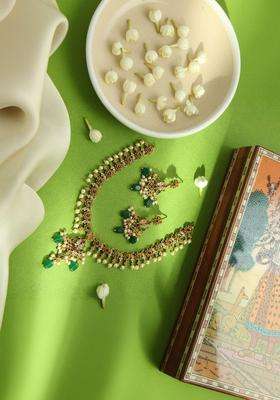 Gold-Plated Stone-Studded & Beaded Jewellery Set for Women | Traditional Temple Jewellery for Wedding & Festive Wear | Gift for Her