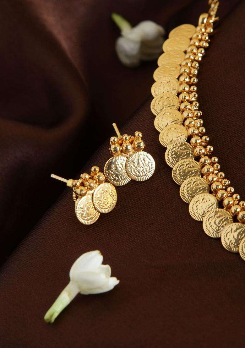 Gold-Plated Stone-Studded & Beaded Jewellery Set for Women | Traditional Temple Jewellery for Wedding & Festive Wear | Gift for Her - Indya