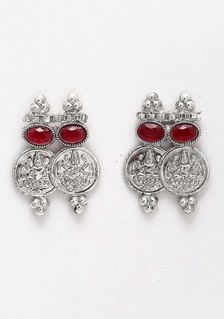 Silver-Plated Kundan-Studded Temple Coin Jewellery Set for Women | Traditional Temple Jewellery for Wedding & Festive Wear | Gift for Her - Indya
