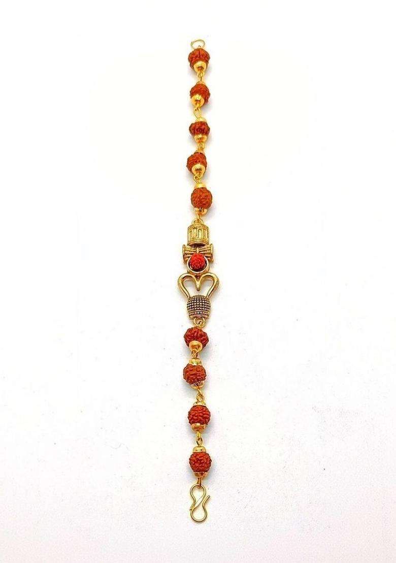 Temple Gold-Plated Link Bracelet for Men | Traditional Temple Jewellery for Wedding & Festive Wear | Gift for Him - Indya