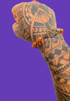 Oxidised Gold-Plated Multistrand Bracelet for Men & Women | Traditional Temple Jewellery for Wedding & Festive Wear | Festive Gift