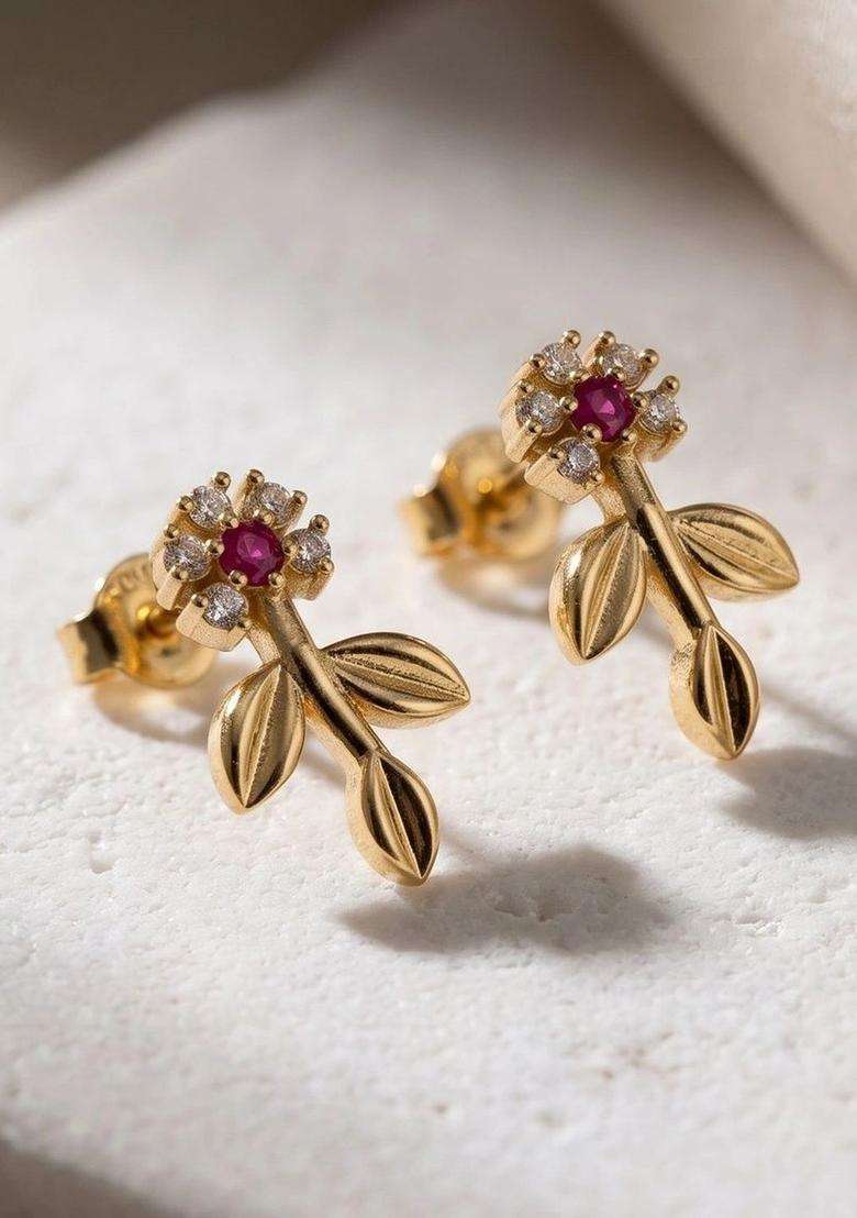 Gold-Plated Teardrop Shaped Drop Earrings for Women | Traditional Temple Jewellery for Wedding & Festive Wear | Gift for Her - Indya
