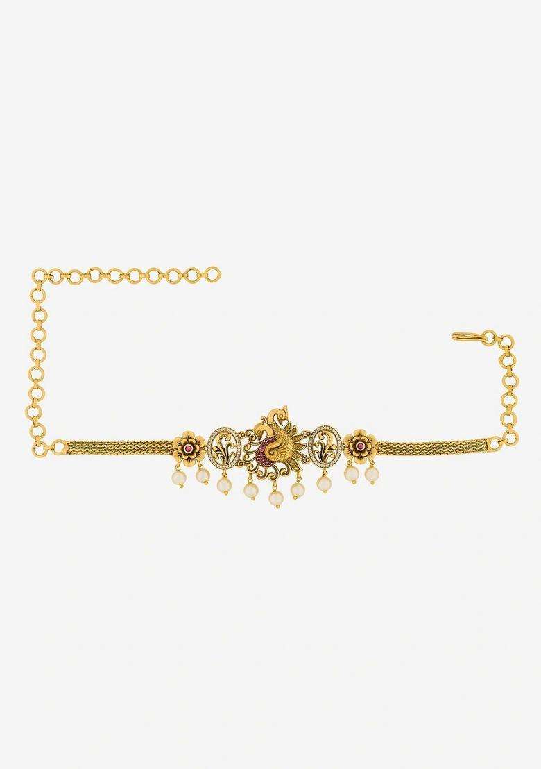 Temple Gold-Plated Armlet Bracelet for Women | Traditional Temple Jewellery for Wedding & Festive Wear | Gift for Her - Indya