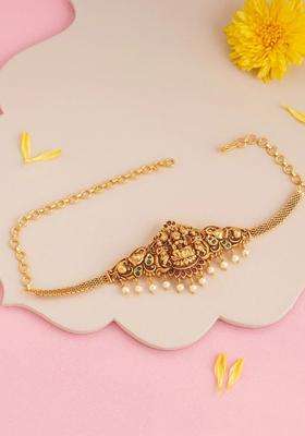 Temple Gold-Plated Bangle-Style Bracelet for Women | Traditional Temple Jewellery for Wedding & Festive Wear | Gift for Her