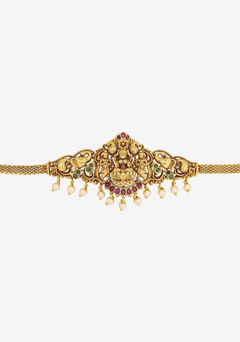 Temple Gold-Plated Bangle-Style Bracelet for Women | Traditional Temple Jewellery for Wedding & Festive Wear | Gift for Her - Indya