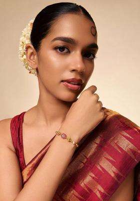 Temple Gold-Plated Link Bracelet for Women | Traditional Temple Jewellery for Wedding & Festive Wear | Gift for Her