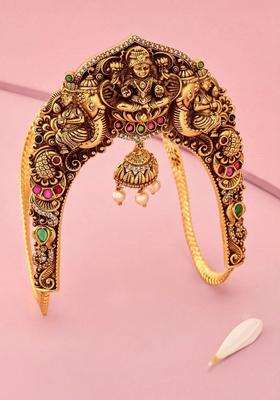 Temple Gold-Plated Armlet Bracelet for Women | Traditional Temple Jewellery for Wedding & Festive Wear | Gift for Her