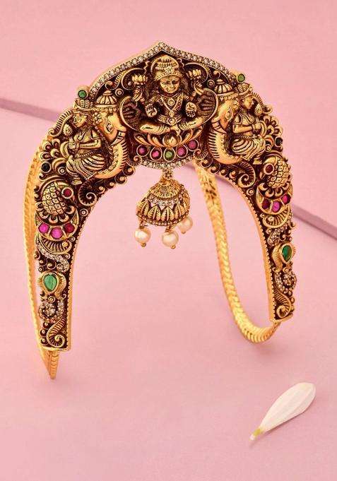 Temple Gold-Plated Armlet Bracelet for Women | Traditional Temple Jewellery for Wedding & Festive Wear | Gift for Her