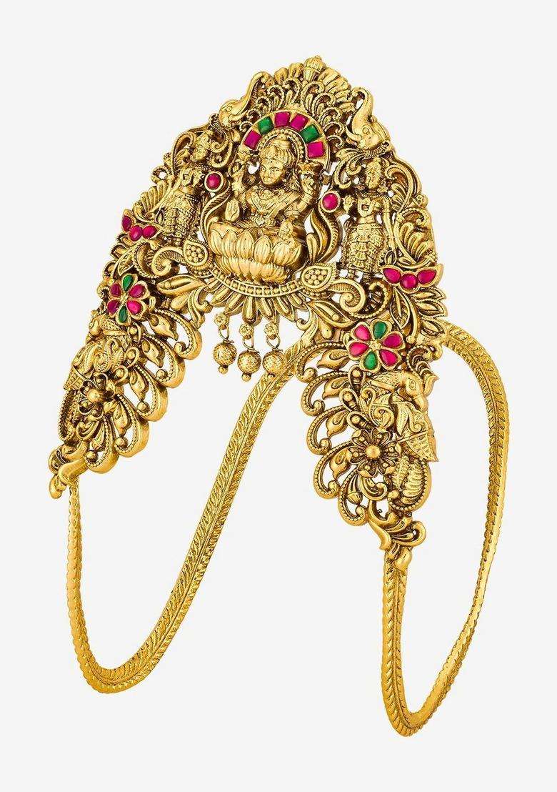 Temple Gold-Plated Armlet Bracelet for Women | Traditional Temple Jewellery for Wedding & Festive Wear | Gift for Her - Indya