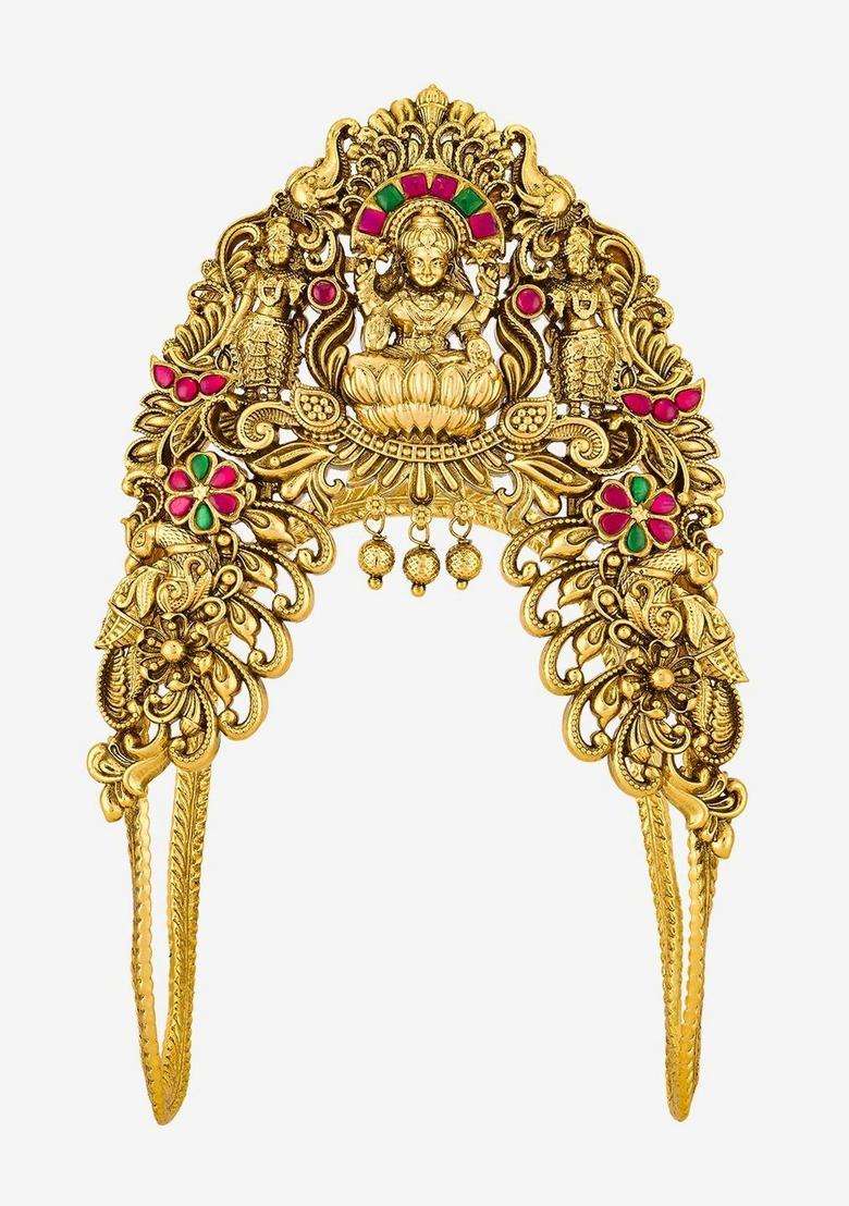 Temple Gold-Plated Armlet Bracelet for Women | Traditional Temple Jewellery for Wedding & Festive Wear | Gift for Her - Indya