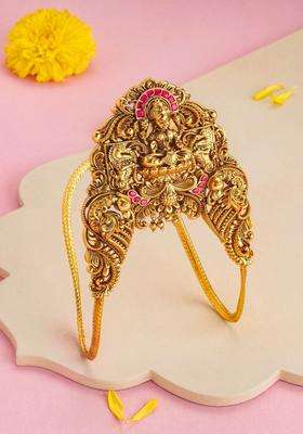 Temple Gold-Plated Armlet Bracelet for Women | Traditional Temple Jewellery for Wedding & Festive Wear | Gift for Her