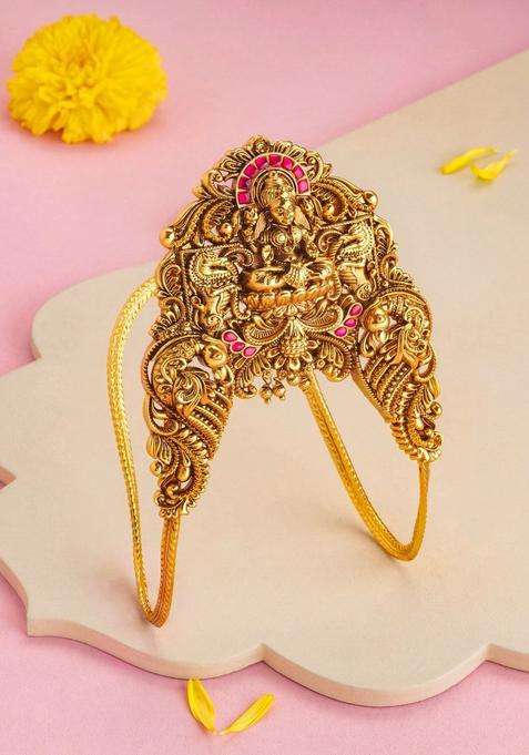 Temple Gold-Plated Armlet Bracelet for Women | Traditional Temple Jewellery for Wedding & Festive Wear | Gift for Her