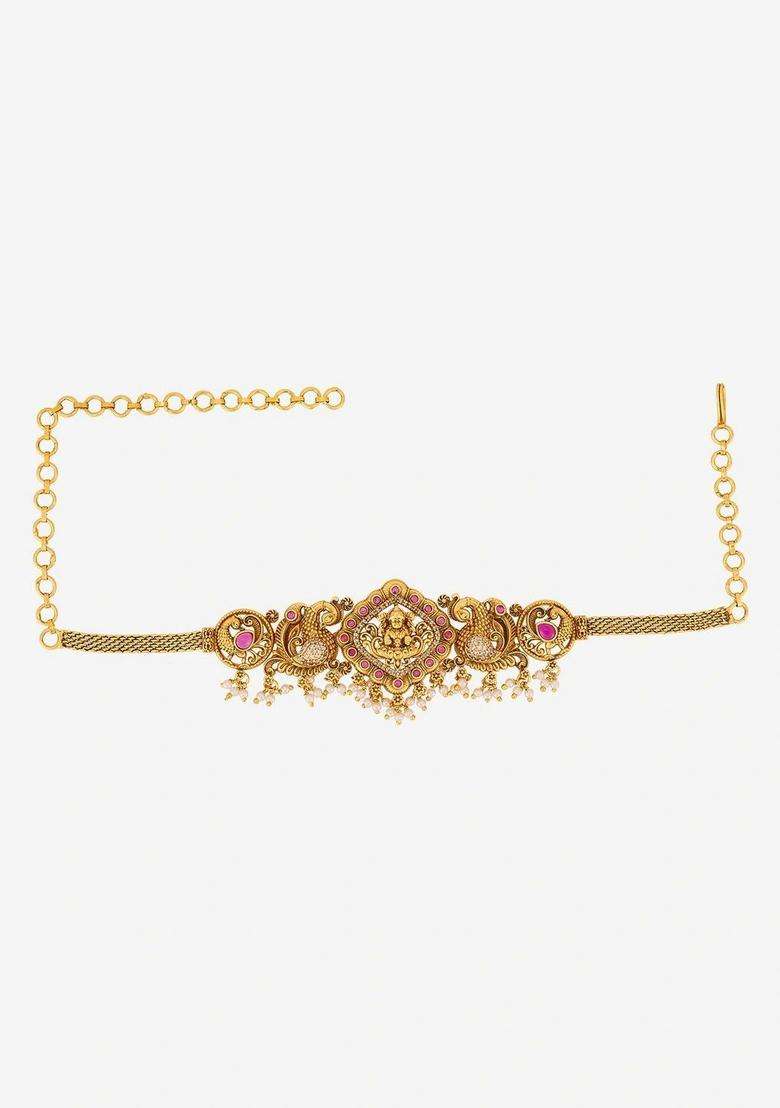 Temple Gold-Plated Bangle-Style Bracelet for Women | Traditional Temple Jewellery for Wedding & Festive Wear | Gift for Her - Indya