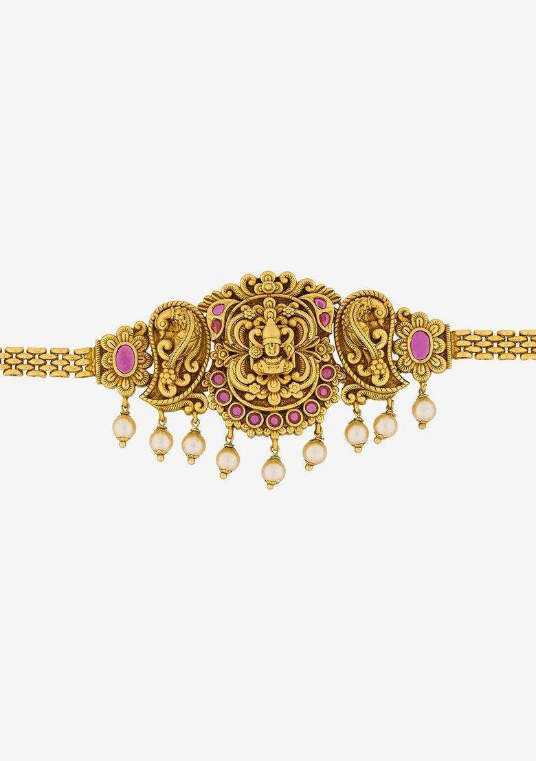 Temple Gold-Plated Armlet Bracelet for Women | Traditional Temple Jewellery for Wedding & Festive Wear | Gift for Her - Indya