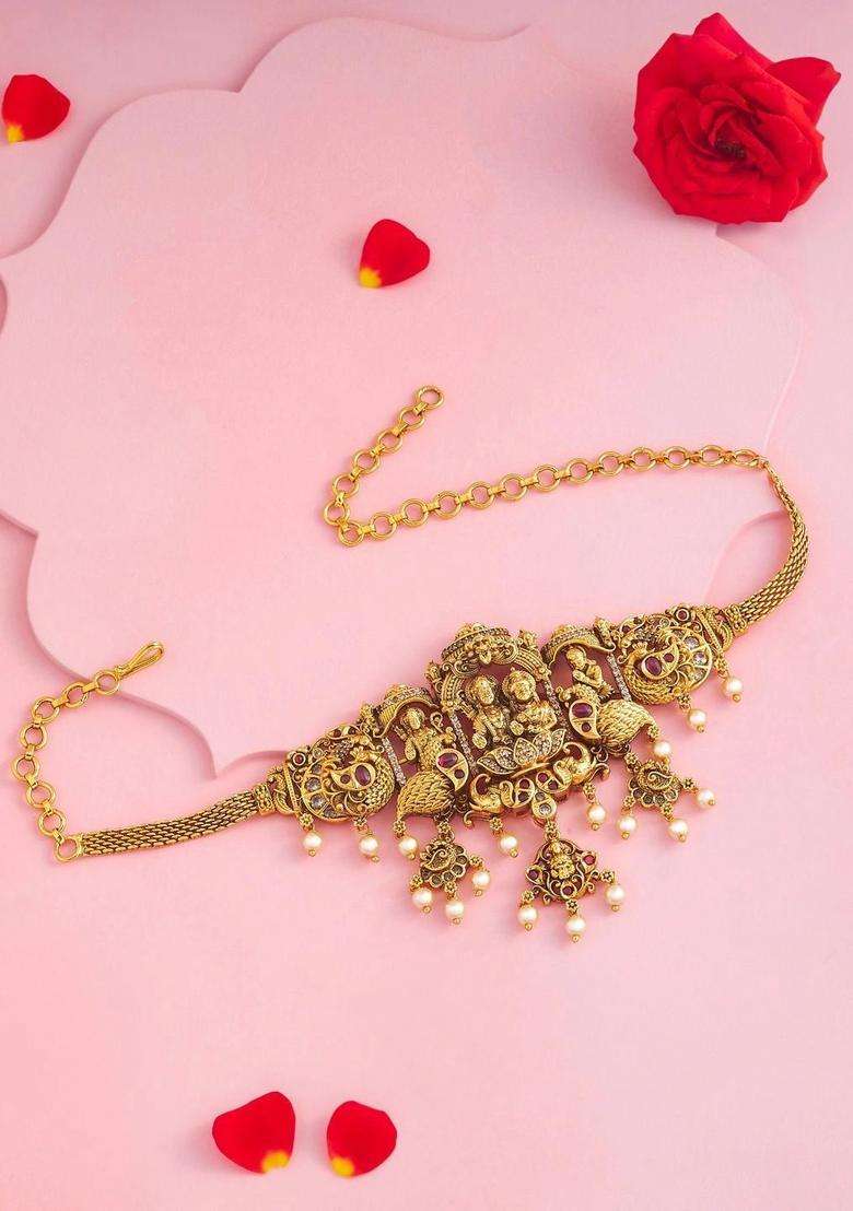 Temple Gold-Plated Armlet Bracelet for Women | Traditional Temple Jewellery for Wedding & Festive Wear | Gift for Her - Indya