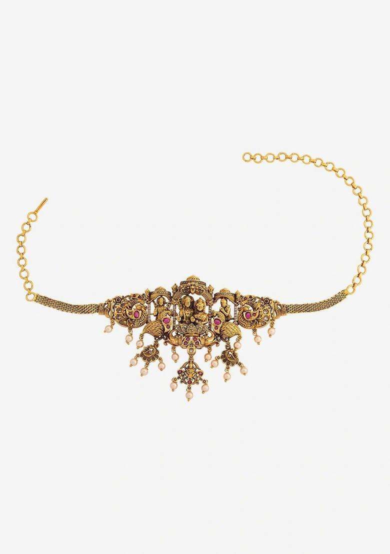 Temple Gold-Plated Armlet Bracelet for Women | Traditional Temple Jewellery for Wedding & Festive Wear | Gift for Her - Indya