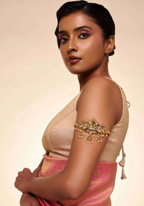 Temple Gold-Plated Armlet Bracelet for Women | Traditional Temple Jewellery for Wedding & Festive Wear | Gift for Her
