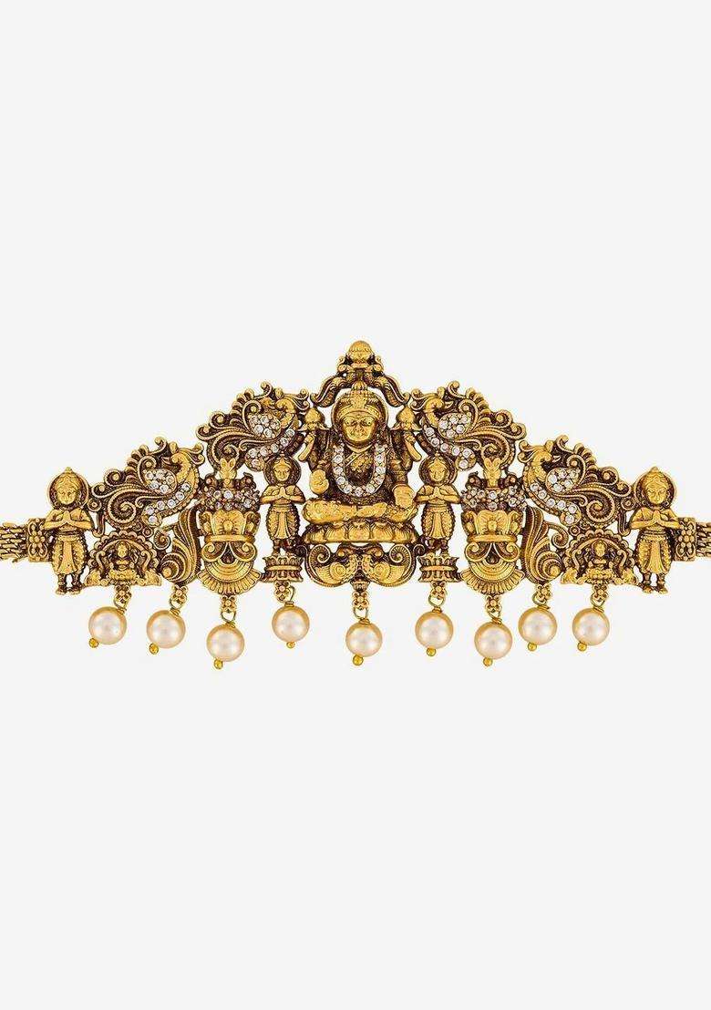 Temple Gold-Plated Bangle-Style Bracelet for Women | Traditional Temple Jewellery for Wedding & Festive Wear | Gift for Her - Indya